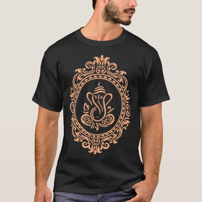 Camiseta Hindu Elephant God Lord Ganesha Elephant Face Yogi (Anverso)