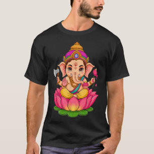 Camiseta Hindu Ganesha Puja Dios Elefante India Meditación 