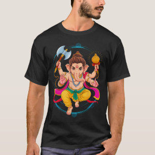 Camiseta Hindu Ganesha Puja Dios Elefante India Meditación