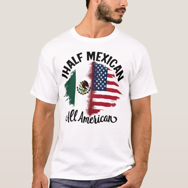 Camiseta hindúes mexicanas mitad mexicanas (Anverso)
