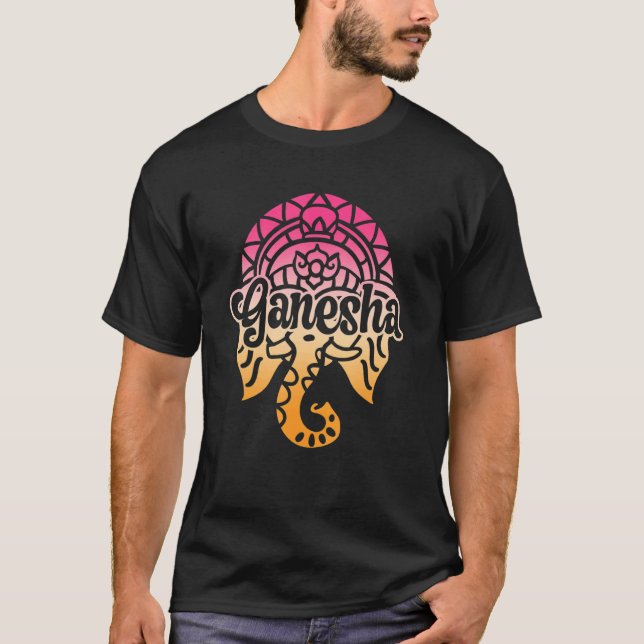 Camiseta Hinduismo Ganesha India Meditación Budismo Elephan (Anverso)