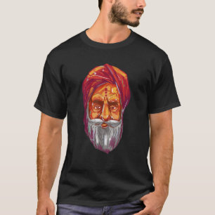 Camiseta Hinduismo hindú retrato de gurú en India
