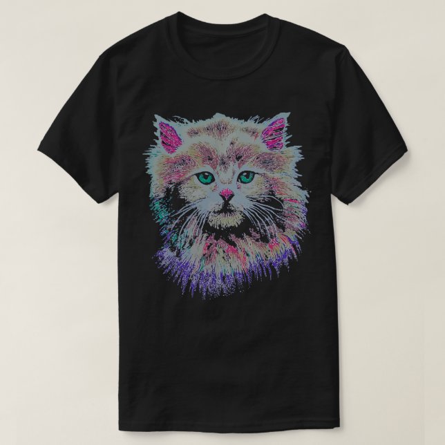 Camiseta Hip 80 Crazy Lady Retro Cat (Diseño del anverso)