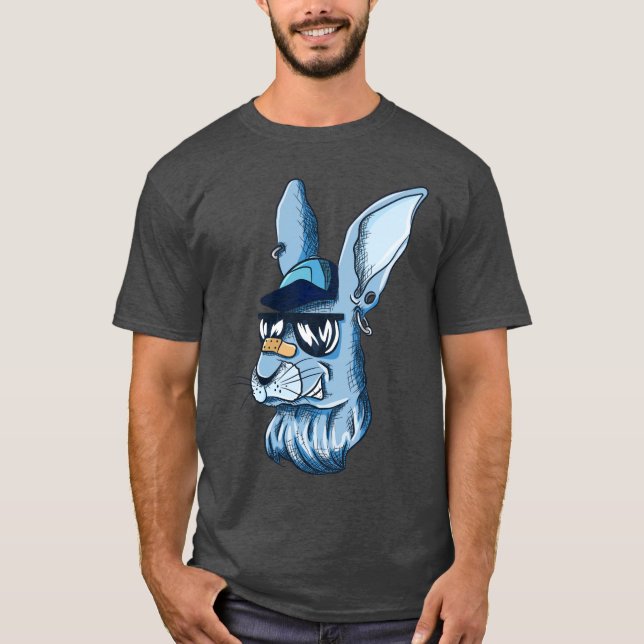 Camiseta Hip Blue Edgy Bunny (Anverso)