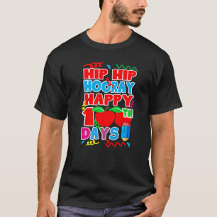 Camiseta Hip Hip Hooray Feliz 100° Día del Maestro Escolar