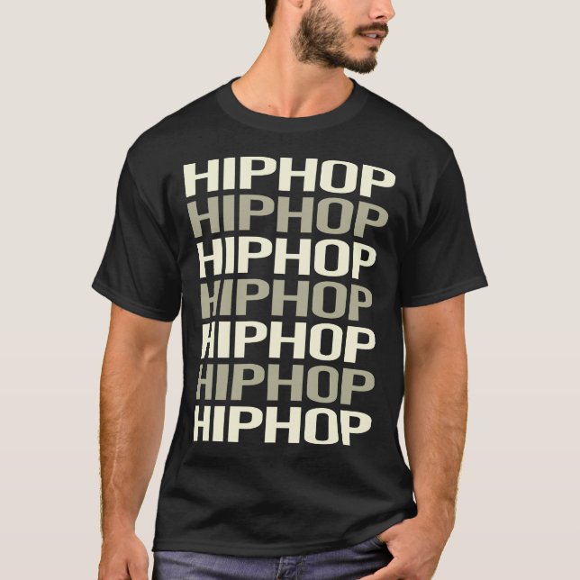 Camiseta Hip Hiphop de Hip de texto blanco (Anverso)