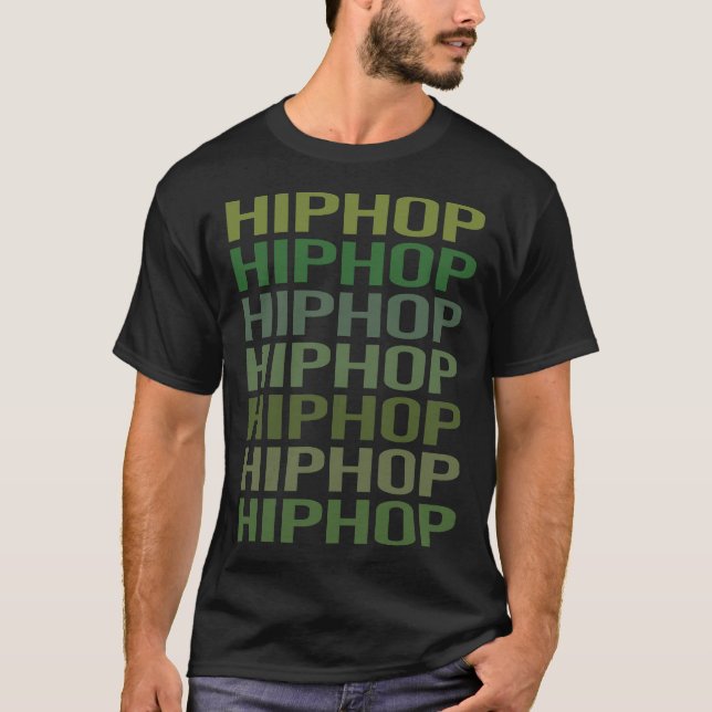 Camiseta Hip Hiphop de texto verde (Anverso)