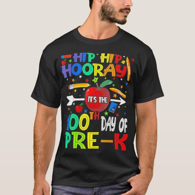 Camiseta Hip Hooray es el día 100 de los estudiantes de pre (Anverso)