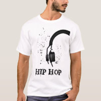 Hip Hop Auriculares gráficos en blanco y negro