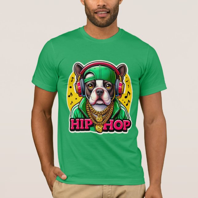 CAMISETA HIP HOP BOSTON TERRIER GREEN (Anverso)