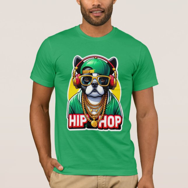 CAMISETA HIP HOP BOSTON TERRIER VERDE 6 (Anverso)