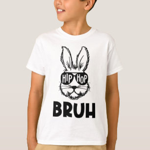 Camiseta Hip Hop Bruh Meme Conejo de Pascua Cara Sungles Ho