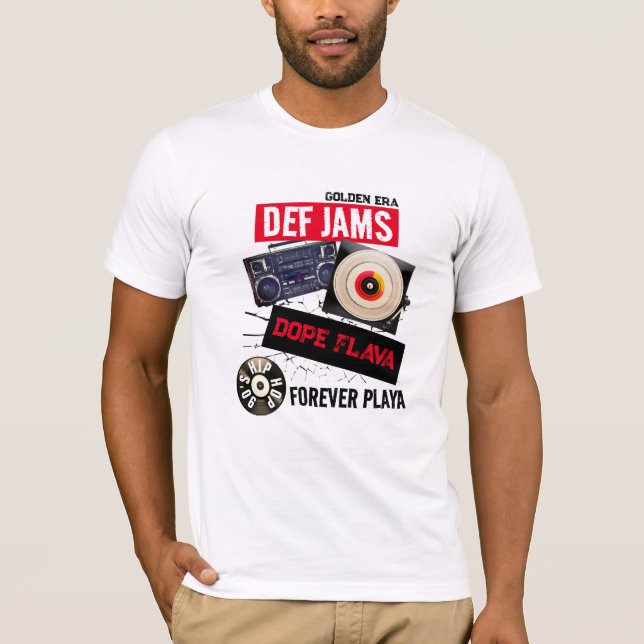 CAMISETA HIP HOP DEF JAMS DE LOS 90 PARA SIEMPRE JUGAR MENS (Anverso)