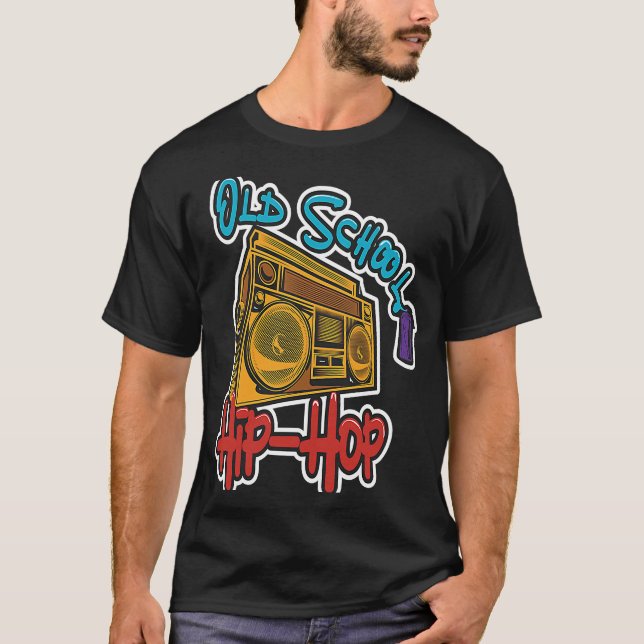 Camiseta Hip Hop diseño retro fiesta rap de la vieja escuel (Anverso)