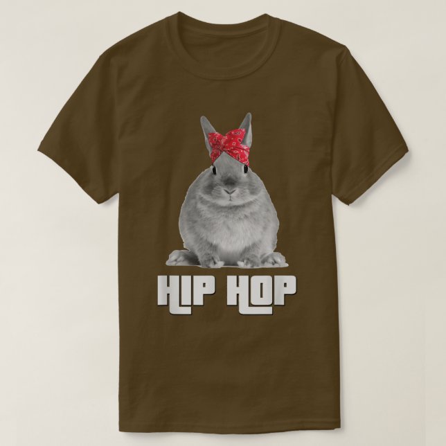 Camiseta Hip Hop Gangsta Conejo Conejo de Pascua con Ba Roj (Diseño del anverso)