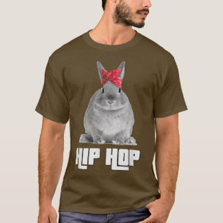 Camiseta Hip Hop Gangsta Conejo Conejo de Pascua con Ba Roj