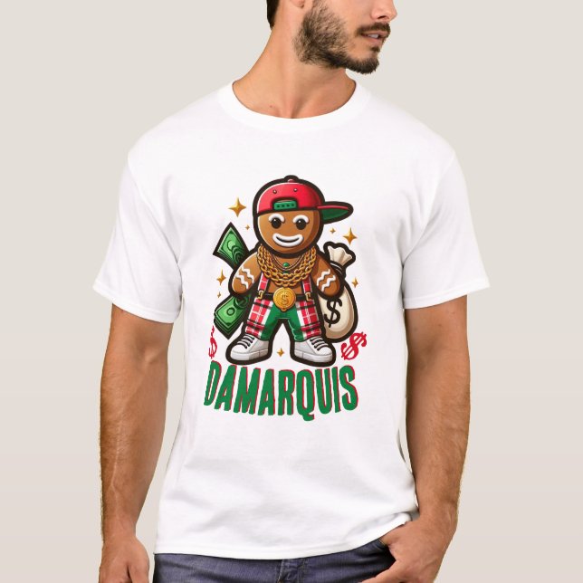 Camiseta Hip Hop Gingerbread Man Swag Navidades (Anverso)