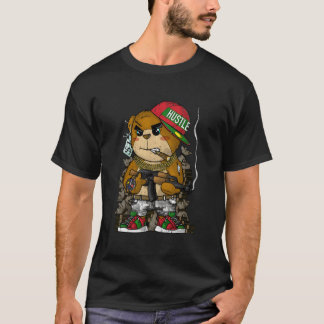Camiseta Hip-Hop Hipster Teddy Bear Rap Street Wear