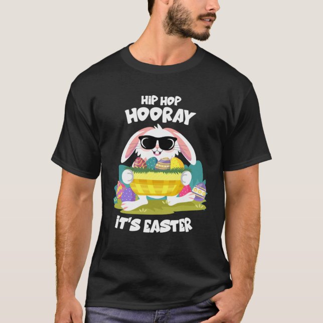 Camiseta Hip Hop Hooray Easter Bunny Egg Hunt Happy Spring  (Anverso)