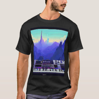Camiseta hip hop lo fi estética de estudio de ritmos relaja