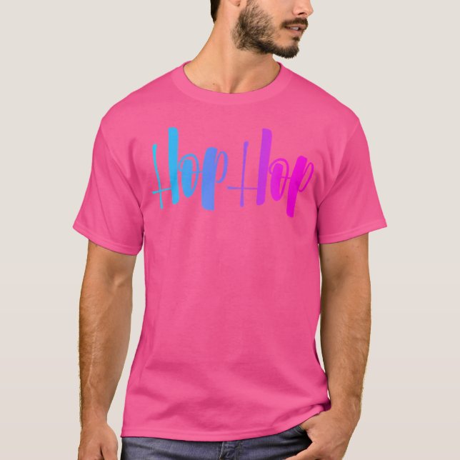 Camiseta Hip Hop. Mujer adolescente Chica rosa azul colorid (Anverso)