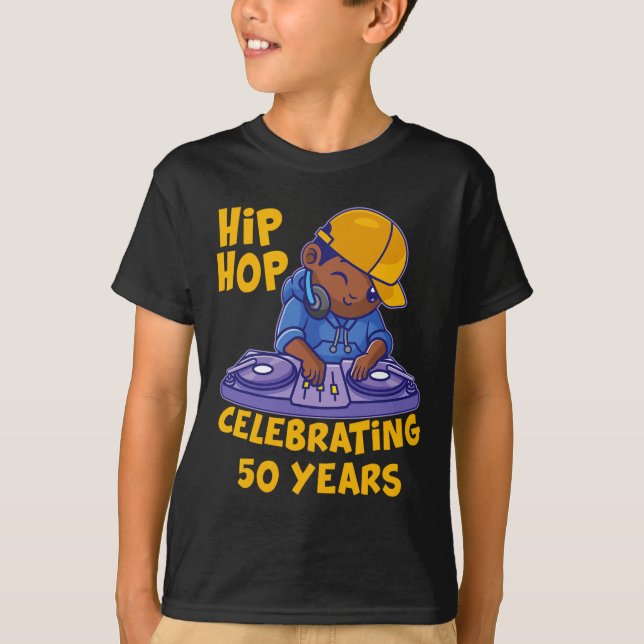 Camiseta Hip Hop Música 50 años Historia Negra Dj Da (Anverso)