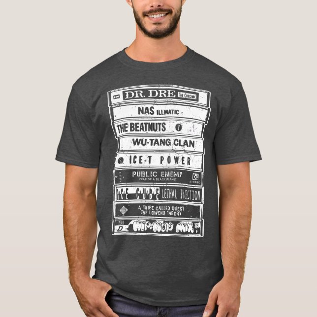 Camiseta Hip Hop Old School Retro Artists Cassettes Rap (Anverso)