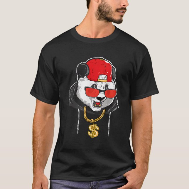 Camiseta Hip Hop Panda Rapper (Anverso)