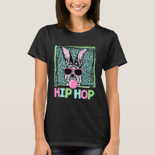 Camiseta Hip Hop Pascua Bunny Leopard Gafas de sol Bubblegu