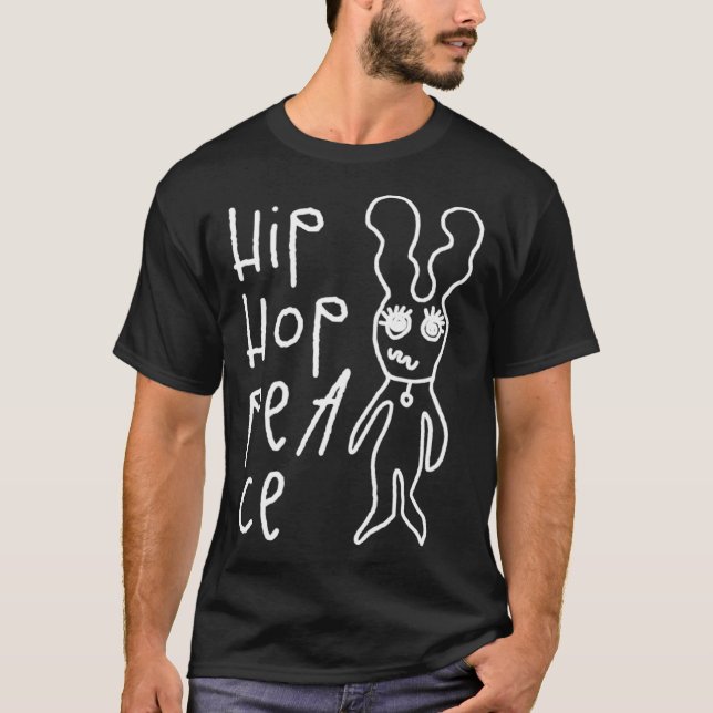 Camiseta Hip Hop Paz Conejo Conejo Conejo Pascua Retro Vint (Anverso)