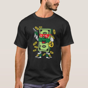 Camiseta Hip Hop Rap Humor en efectivo pila billetes sarcás