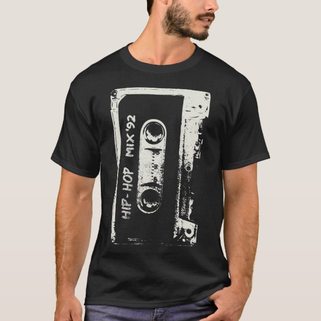 Camiseta Hip Hop Rap Mixtape Cassette DJ Retro 90 (Anverso)