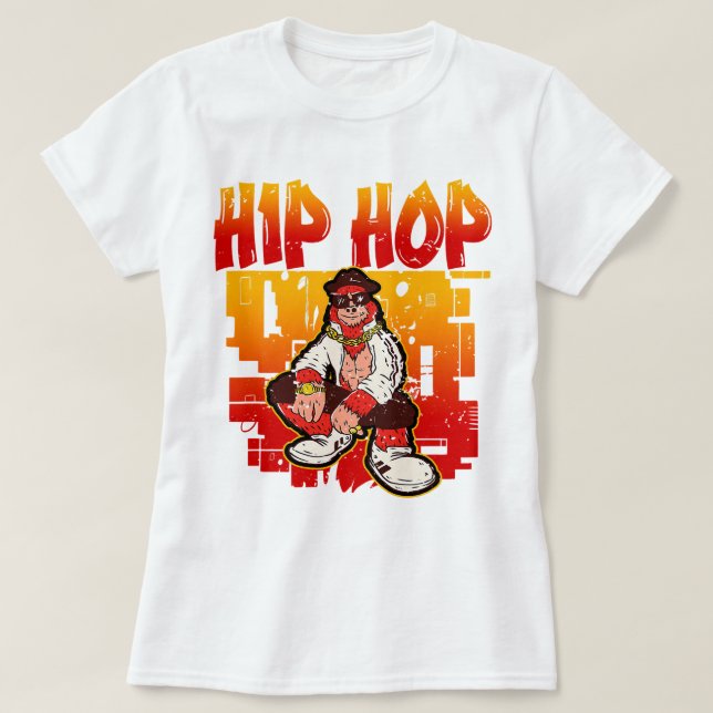 Camiseta Hip Hop Retro Graffiti Rap Trampa Música (Diseño del anverso)
