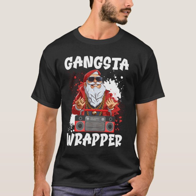 Camiseta Hip Hop Santa Claus Gangster Navidades Gangsta Wra (Anverso)