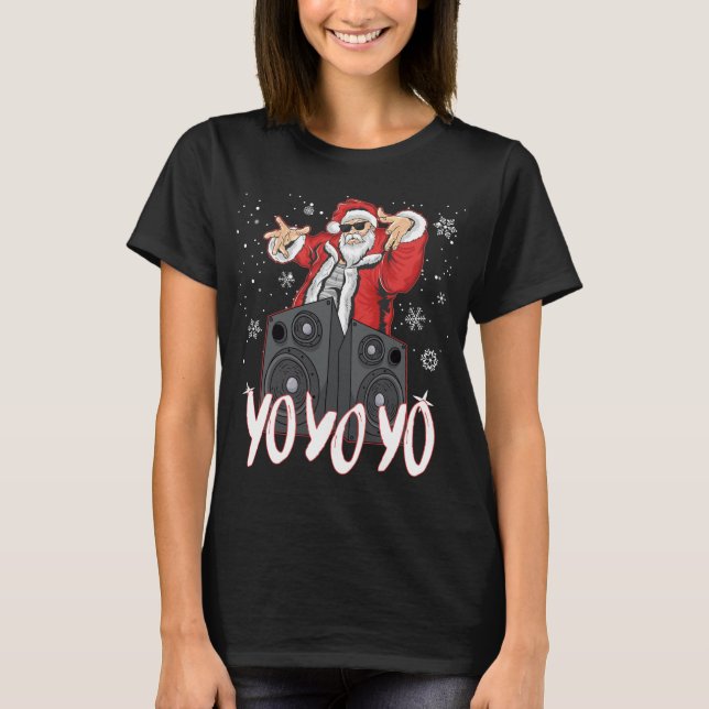 Camiseta Hip Hop Santa Claus Gangster Rap Navidades Yo Yo Y (Anverso)