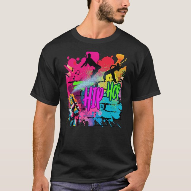Camiseta Hip-Hop Street Art – Vibrant Urban Energy (Anverso)