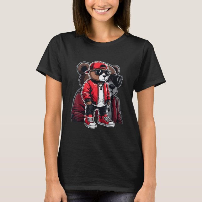 Camiseta Hip Hop Teddy Bear Con Sungles (Anverso)