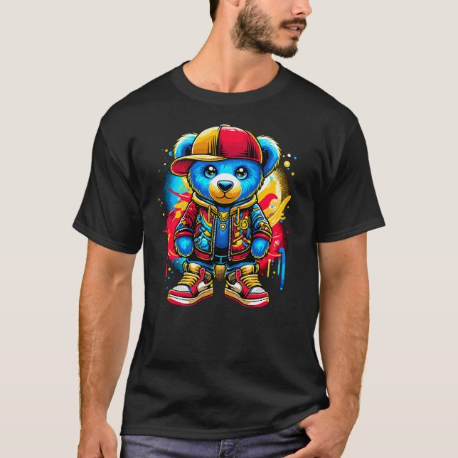 Camiseta Hip Hop Teddy Bear Cool (Anverso)