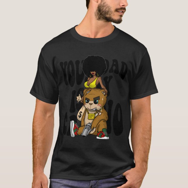 Camiseta Hip Hop Teddy Bear Gangster Rap Hustre Conseguir M (Anverso)