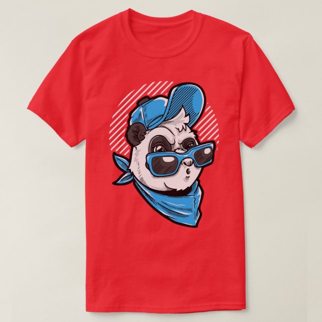Camiseta Hip Panda con gorro de gafas de sol (Diseño del anverso)