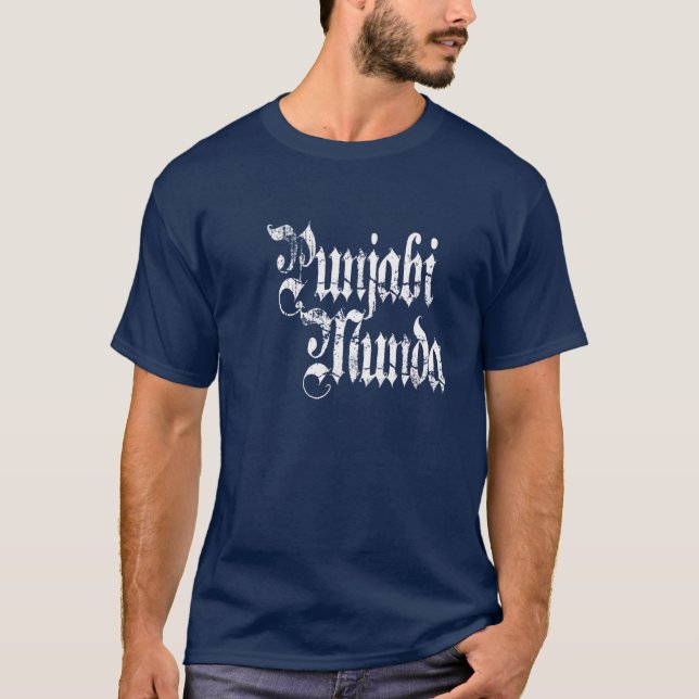 Camiseta Hip Punjabi Munda Funny Desi Diseño de Camisas Ind (Anverso)