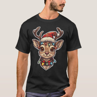 Camiseta Hiper reno realista con Navidades alumbran San