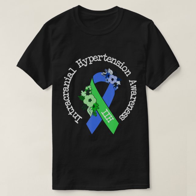 Camiseta Hipertensión intracraneal IIH Conciencia Verde Azu (Diseño del anverso)
