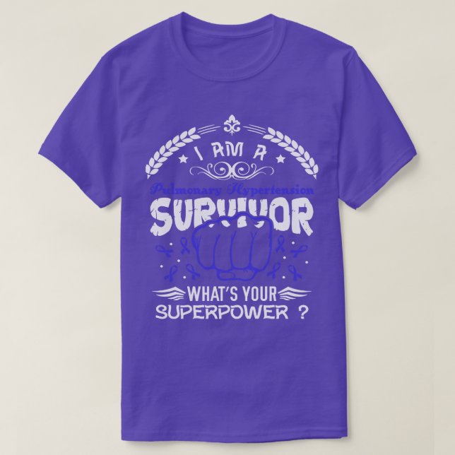 Camiseta Hipertensión pulmonar Sobreviviente de concientiza (Diseño del anverso)