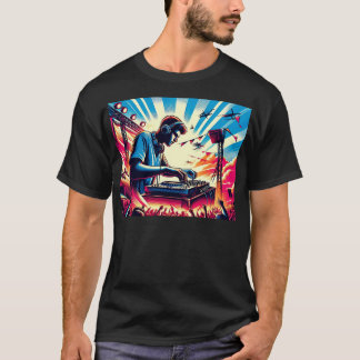 Camiseta HipHop Music BlockVinyl de DJ retro vintage