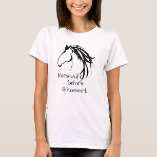 Camiseta Hípica antes de la cita graciosa del trabajo domés
