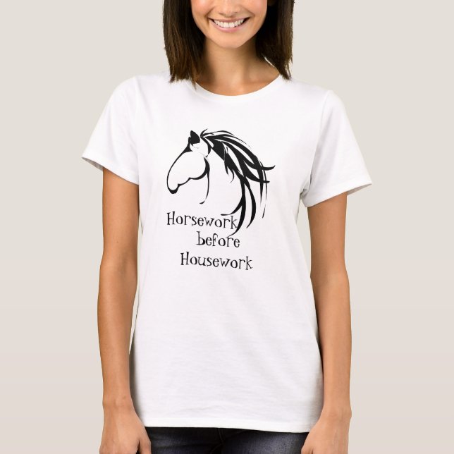 Camiseta Hípica antes de la cita graciosa del trabajo domés (Anverso)