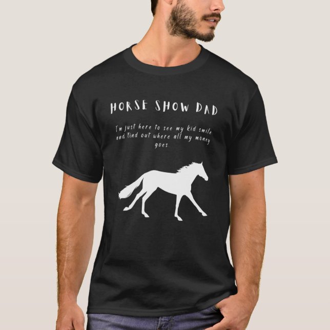Camiseta Hípica De Los Hombres Muestra A Papá Con Caballo G (Anverso)