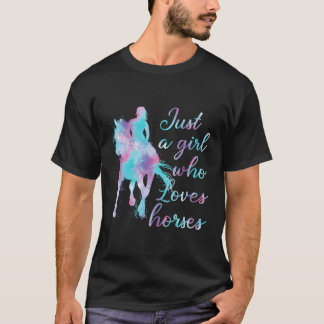 Camiseta Hípica en la acuarela de Lover, sólo un Chica que 