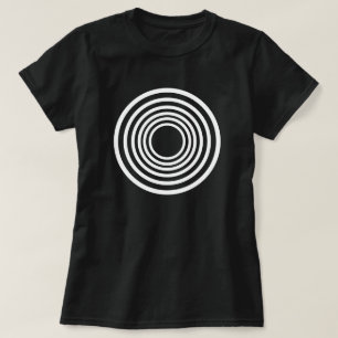 Camiseta hipnótica con círculos redondos psicod